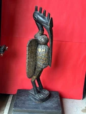 Vintage Large Senufo Hornbill Figure Sejen Ivory Coast Côte d’Ivoire 26"