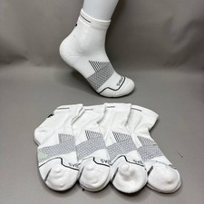 Bombas Unisex Running Quarter Socks 4 Pair Pack White Black Size S M L