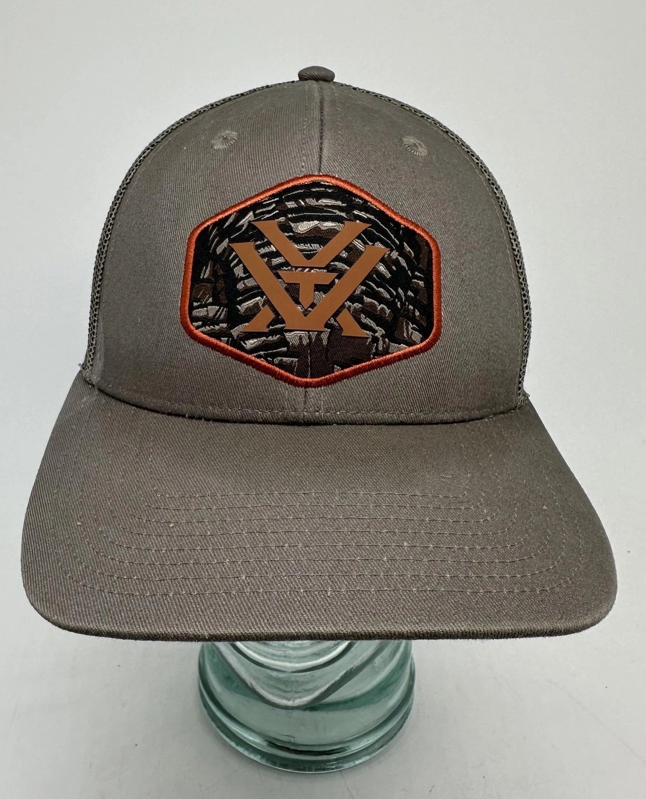 Vortex Hat Cap Snap Back Gray Camo Patch Mesh Tru… - image 1