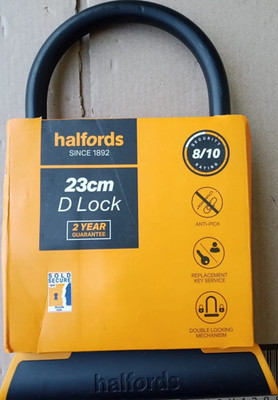 Halford 23cm D Schloss Plus Fahrrad Fahrrad 8/10 Sicherheitsbewertung