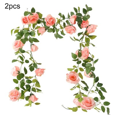 2pcs Realistic Artificial Rose Vine - Perfect for Home, Garden & Party Decor!