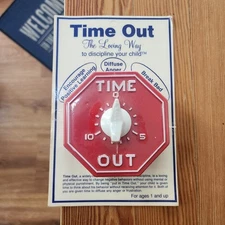 VTG TIME OUT Timer Mark-Time Red Stop Sign 10-Minute Bell Parent Kids Teachers