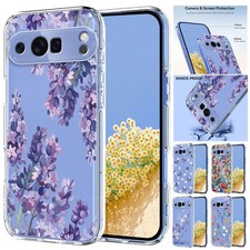 For Google Pixel 10 Pro XL 5G 9 Pro 9A 5G Flowers Case Shockproof Clear Cover
