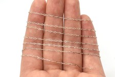 Sterling Silver (0.925) Elongated Flat Cable Chain 1x2.5mm, Chain by Foot