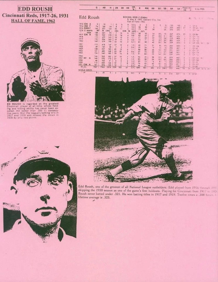 405, Edd Roush HOF, Original Signed/Autograph, Index Card, Reds, "1917-26, 1931" - Image 2 of 4
