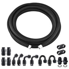 EVIL ENERGY 8AN PTFE Fuel Line Kit, AN8 E85 Nylon Braided Fuel Hose kit 20FT Bla