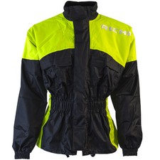 Richa Rain Warrior Waterproof Motorcycle Over Jacket - Black / Fluo Yellow