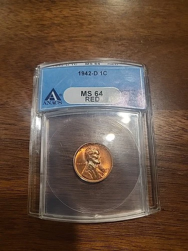 1942 D Lincoln Wheat Cent Penny MS64 ANACS