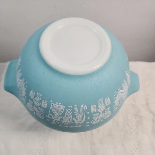 Vintage Pyrex Amish Butterprint Turquoise 442 Cinderella Bowl 1.5 Qt Mixing Bowl