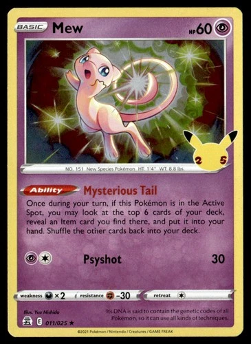 Mew Holo Rare Celebrations 011/025 NM Pokémon TCG