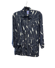 Salvatore Ferragamo Navy Floral Button Down
