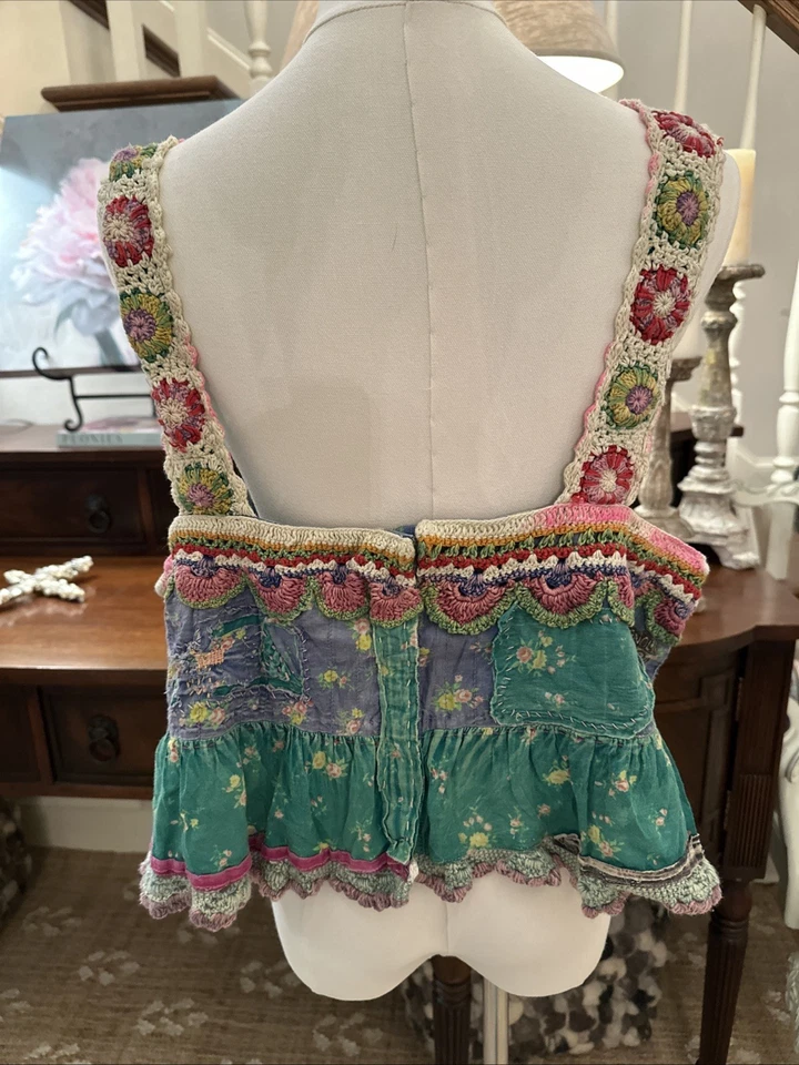 Perla Magnolia Algodón Europeo Oliva Crochet Volantes Cami 407 Bengalí OS NUEVO CON ETIQUETAS Foto 4 de 4