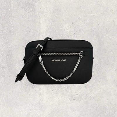 Michael Kors MK Tasche Crossbody Umhängetasche Jet Set Travel Schwarz Leder NEU