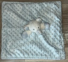 Blankets and Beyond Blue White Elephant Lovey Baby Security Blanket Minky