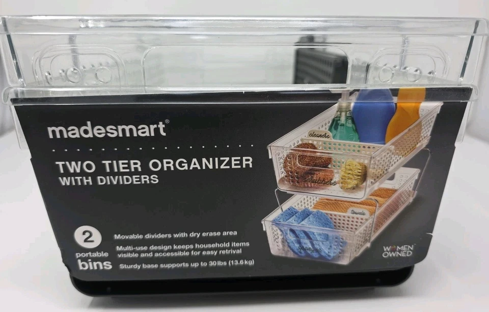 Madesmart Organizador de Almacenamiento de Dos Niveles con Divisores Contenedores Resistentes de Alta Calidad NUEVO Foto 3 de 4
