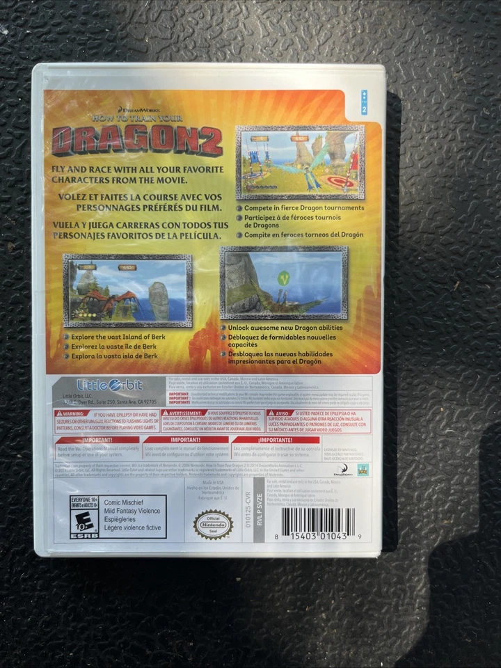 How to Train Your Dragon 2 Nintendo Wii Action Adventure Video Game CIB - Image 3 of 4