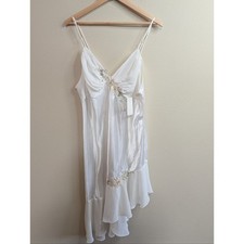 NWT Blossom Intimates Ivory Bridal Slip Dress 2X Lace Satin Nightgown Maxi