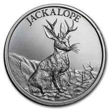 2 oz Silver High Relief Round - Jackalope 99.89 per troy oz