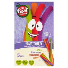 The Fruit Factory Fruit Twists Apple, Blackcurrant, Strawberry & Orange 5 x 18g