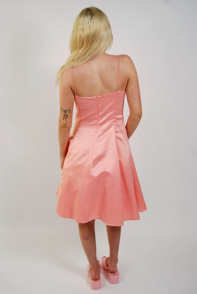 90-е Платье с блестками (7) персиковый мини маленький винтажный fairycore фея выпускного рюш hoco - Изображение 3 из 4