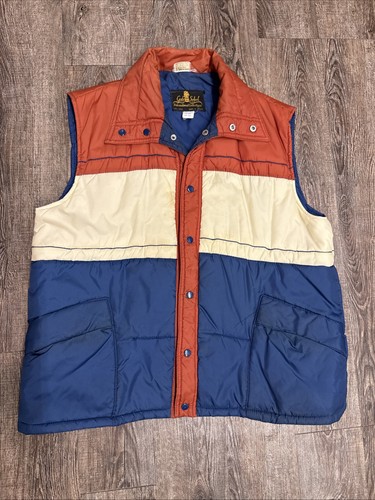Gale Sobel International Collection Vintage Orange Beige Blue Puffer Best