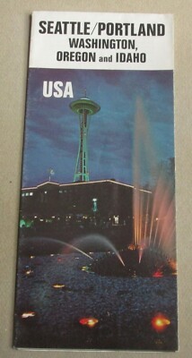 Seattle/Portland Washington Oregon & Idaho Touristenprospekt 1976 Karten Hotels etc.