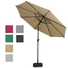 3M Round Garden Parasol Crank Tilt Outdoor Umbrella Sun Shade Cafe Bistro Table