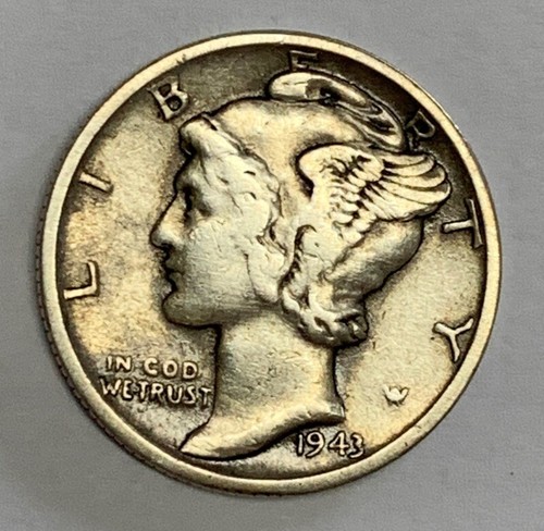 1943-S Mercury Silver Dime Very Fine Condition Trumpet Tail S FS-511