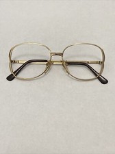 VTG Gold  Black St. Moritz 5020 Metal Curved Bridge Eye Glass Frames 52-16-135