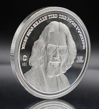 Big Lebowski The Dude Jeff Bridges #101 Chive On 2oz 999 FINE Silver round C4797