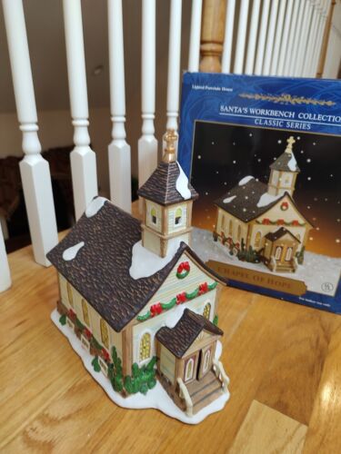 SANTA’S WORKBENCH CLASSIC  Christmas  LIGHTED PORCELAIN CHAPEL OF HOPE 2001  - Picture 1 of 20