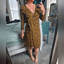 MNG Leopard Print Wrap Dress