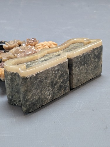 Chinese Carving Soapstone Camellia Plum Blossom Willow Love & Longing Symbolic - Picture 10 of 11