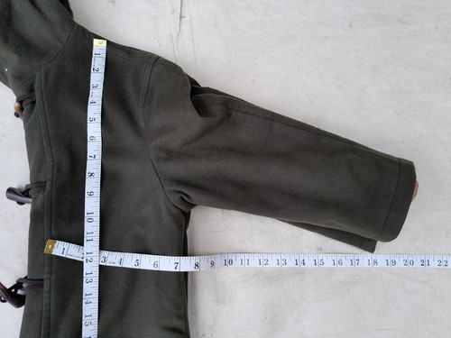 Vintage Burberry Duffle coat Boys 8 Green Nova Check lining Made in Spain EU44 - Picture 10 of 16