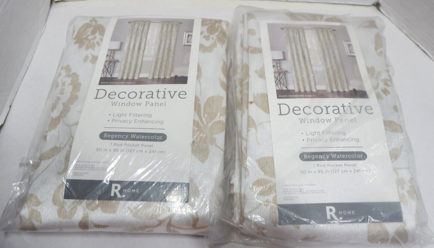 R Home Decorative Window Panel 50in x 95in Regency Watercolor Curtain