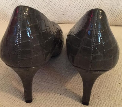 COMFORT PLUS WOMENS PUMP 'reptile' TAUPE/GREY SIZE 8 - Picture 5 of 6