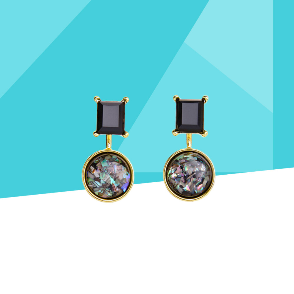 Fashionable Simple Geometric Earrings Alloy Colorful Pendant Earrings Jewelry