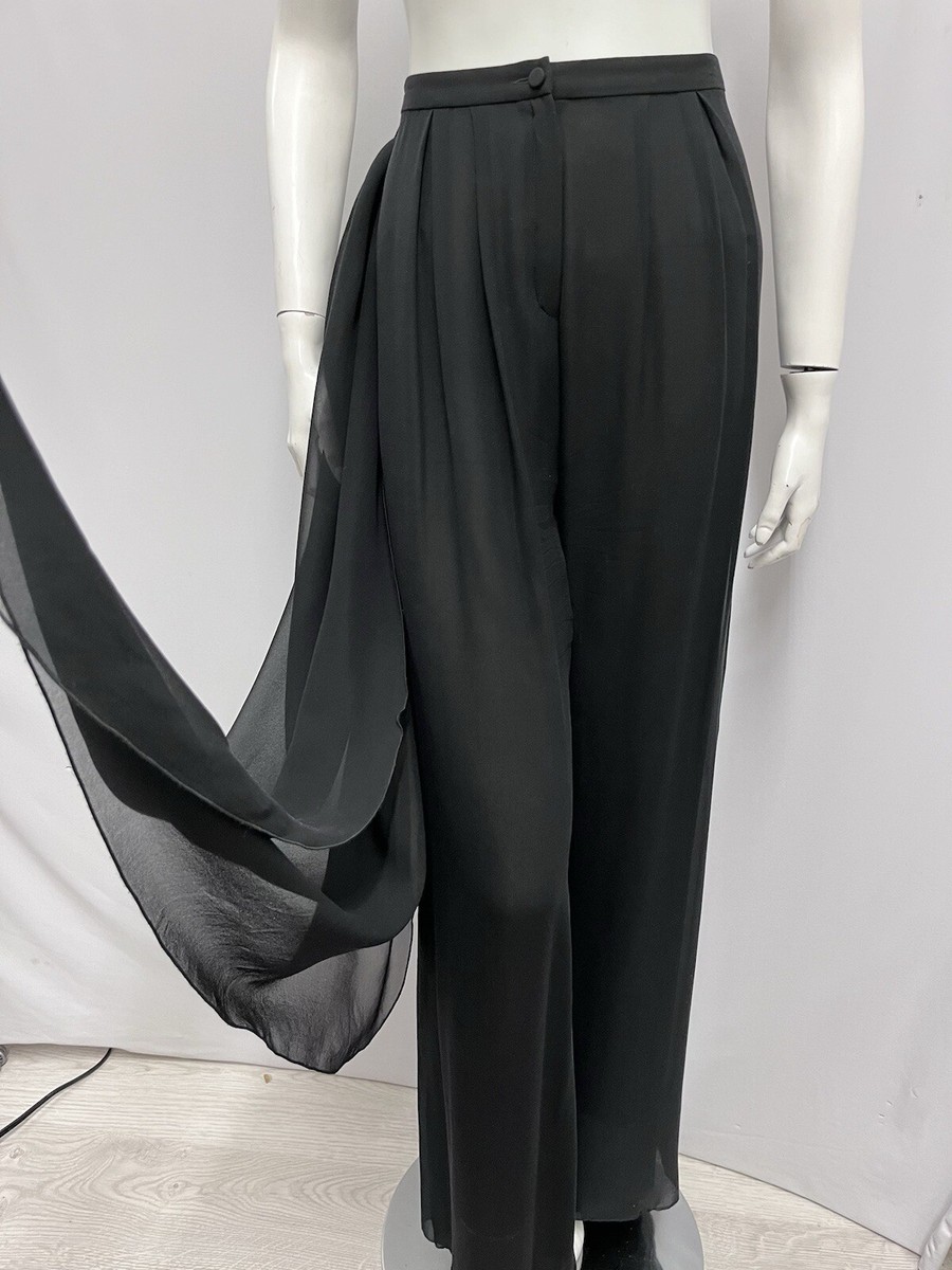 Black Label Giorgio Armani 100% Silk Pants With Built In