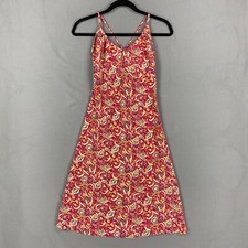Vintage Express World Brand Size 3/4 Red Paisley Y2K Floral Sundress Slip Midi