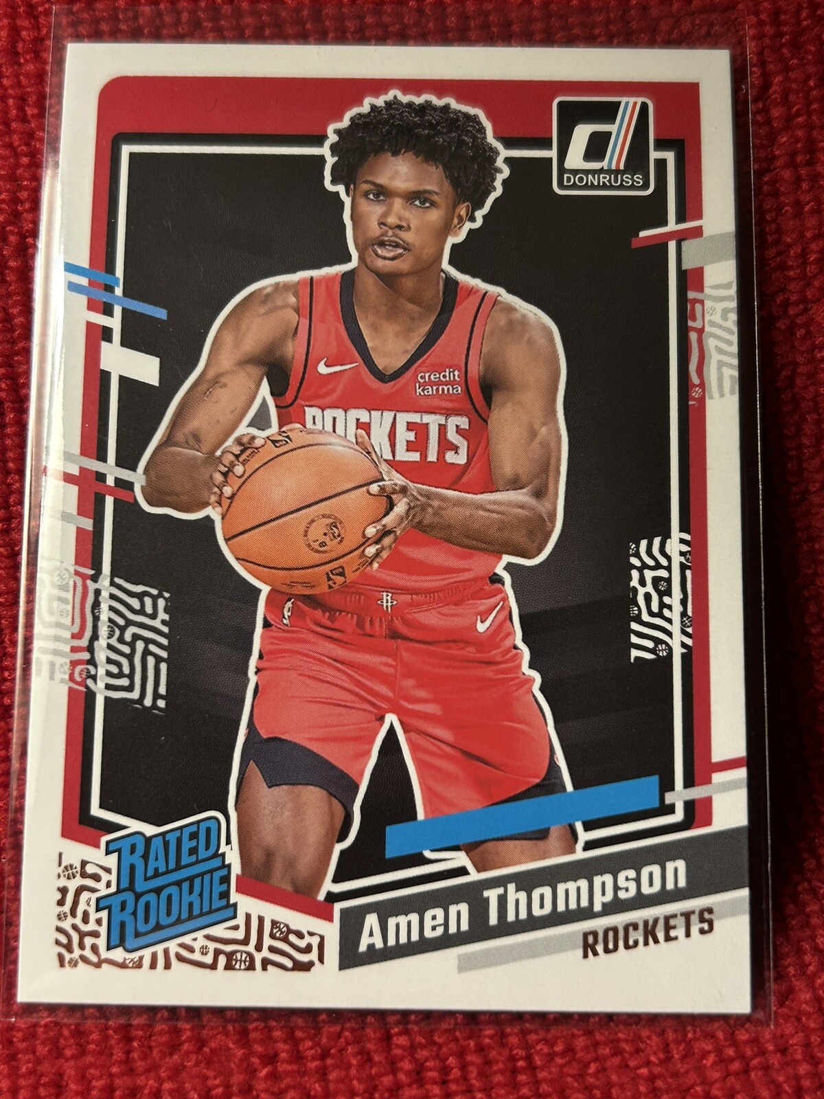 Amen Thompson -2023-24 *ROOKIE* Panini Donruss Rated Rookie Houston Rockets #206