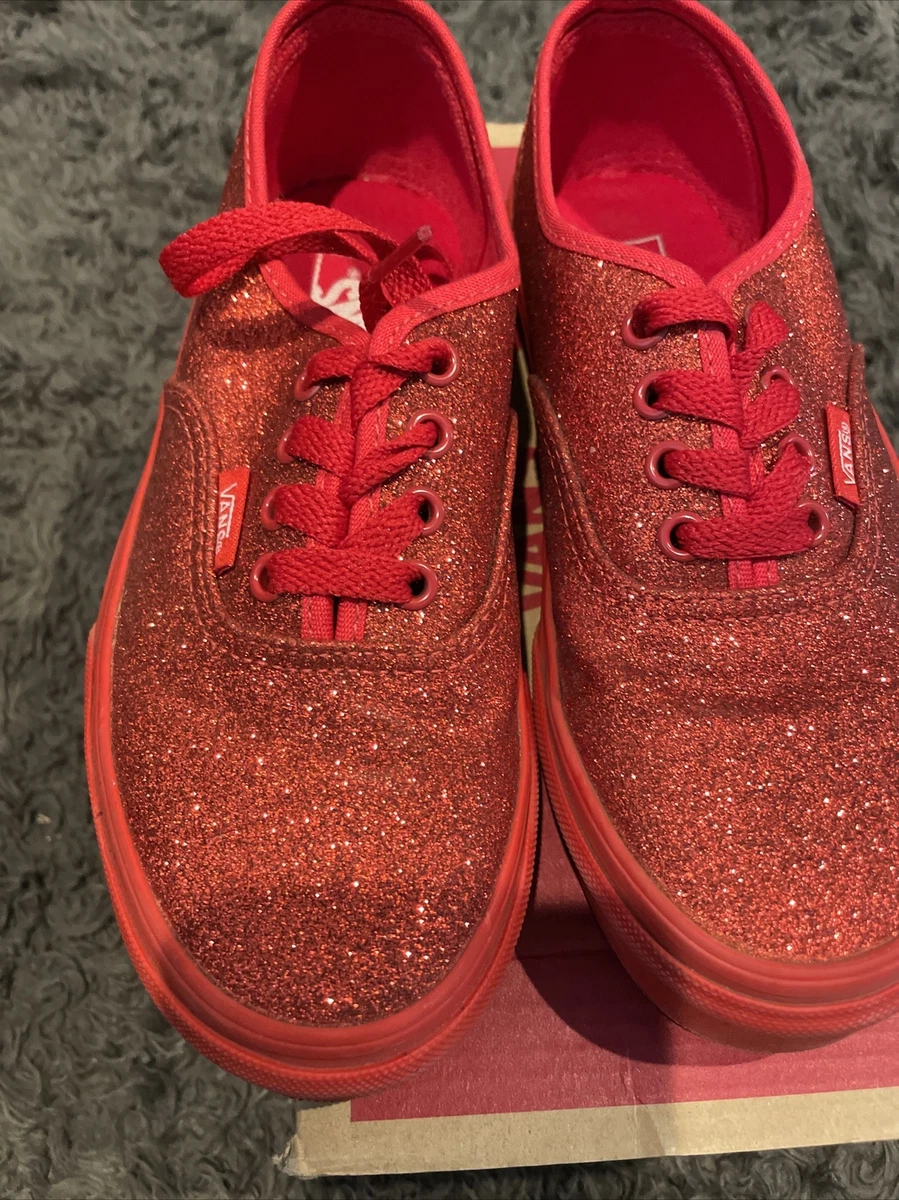 Rare Vans Off The Wall Red Shimmer Red Ruby Glitter Shoes Dorothy 2.0 |