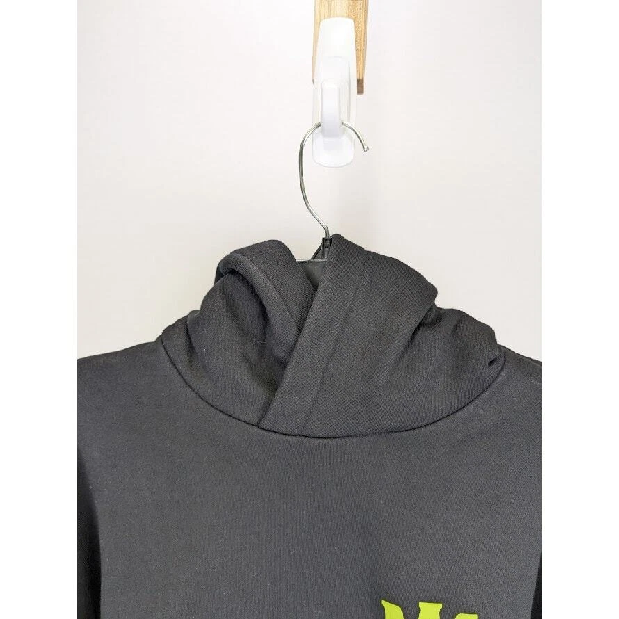 Felpa con cappuccio Amiri Q:4 MA logo nero lime nuova con etichetta Medium