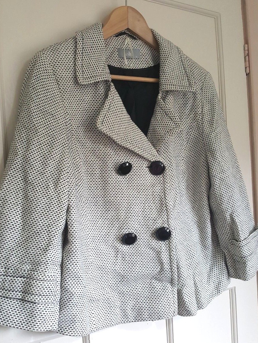 Soft Swing Coat Jacket Woven Tweed Size 