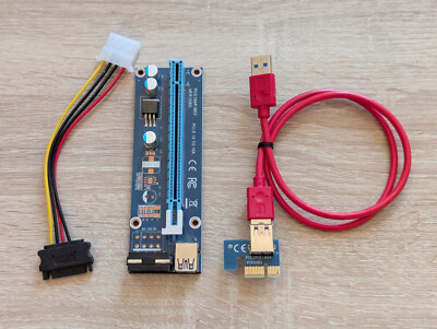 PCIe Riser 1x auf 16x Adapter PCE164P-N03 Compute AI Mining Bitcoin Molex SATA