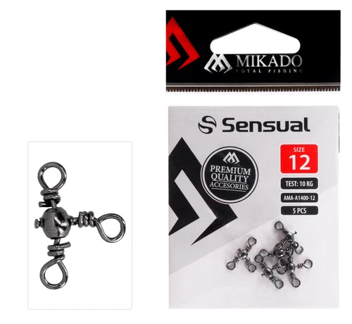 5 x MIKADO DREIWEGE KREUZWIRBEL, WIRBEL DREIFACH CROSSLINE SWIVEL DREIWEGEWIRBEL