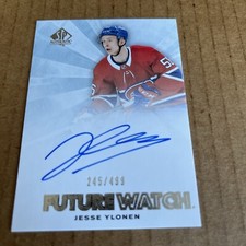 2021-22 SP Authentic AUTO ROOKIE SP /499 Jesse Ylonen RC #RFWA-JY Canadiens (d4)