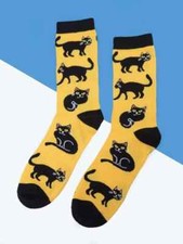 New Men's Cat  Cotton Novelty  Socks. One size. Sale