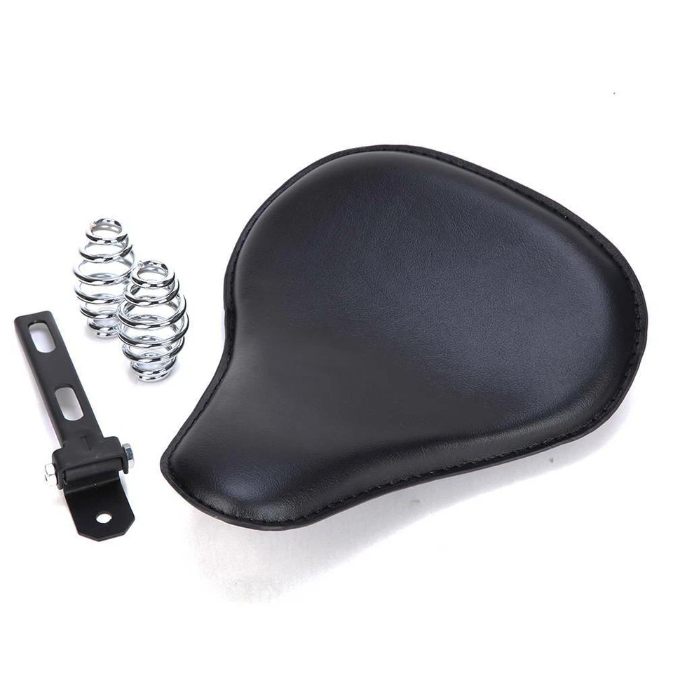 Motorcycle 13" Large Solo Seat Spring Saddle For Harley Davidson Bobber Chopper - Image 3 of 4