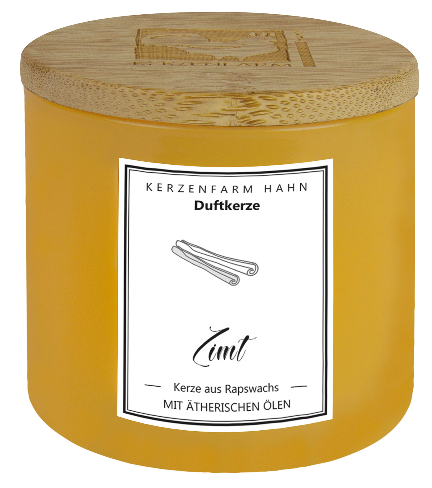 Kerzenfarm Candela Profumata IN Vetro Tendenza Giallo Cannella Con