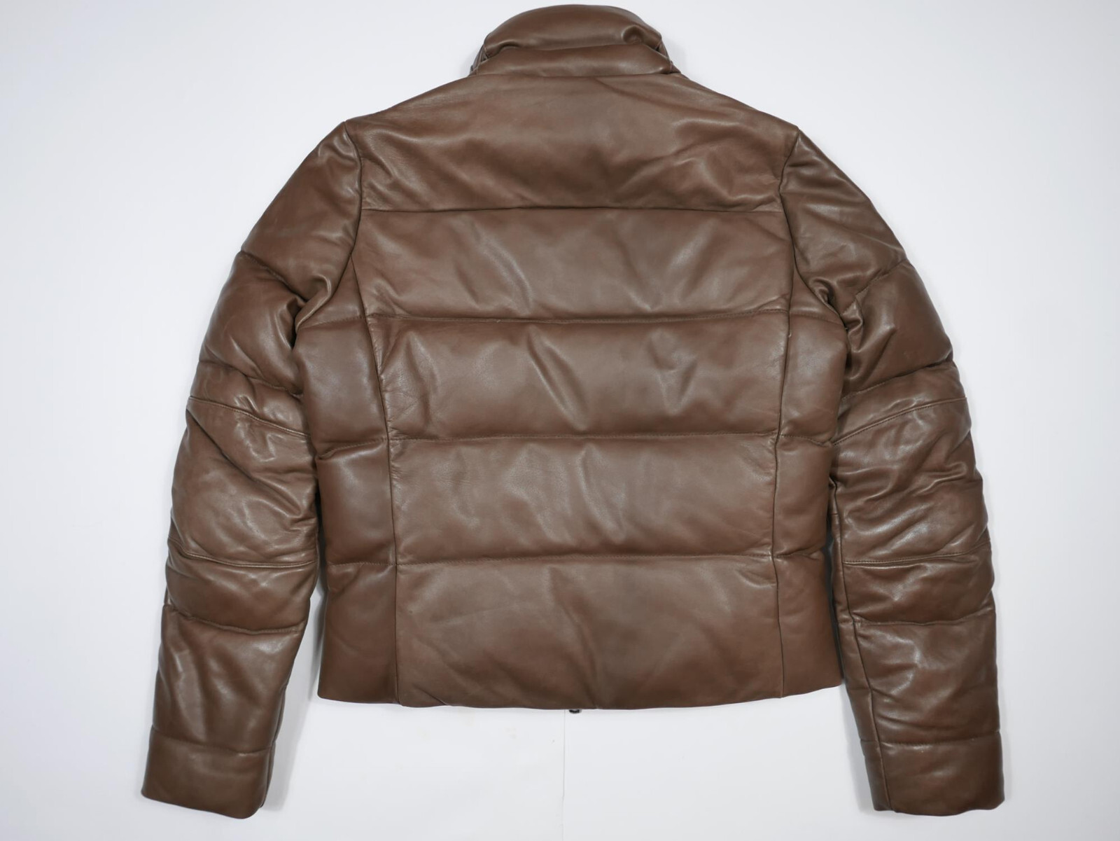 Ralph Lauren RLX Jacket Bomber Leather Puffer Down Women's RARE M image 2